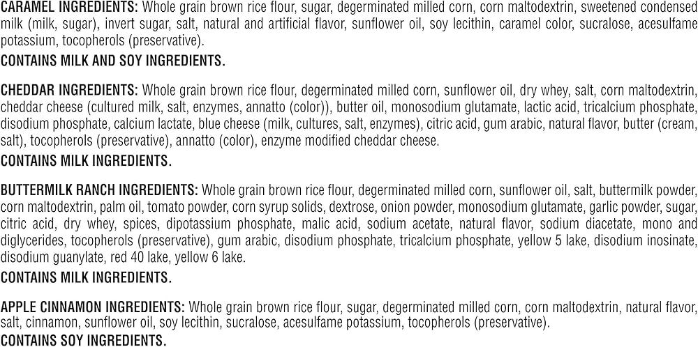 Quaker Rice Crisps, Gluten Free, 4 Flavor Sweet and Savory Variety Mix, Single Serve, 30 count