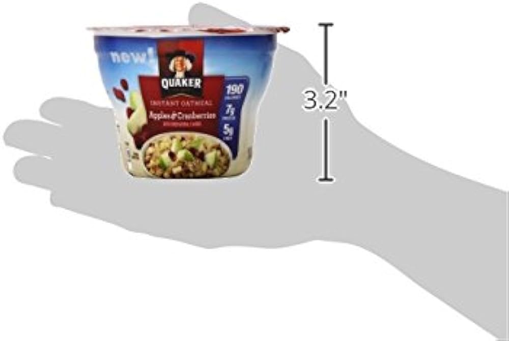 Quaker Instant Oatmeal Instant Oats Express, Apple Cranberry, 1.79 Ounce (Pack of 12)