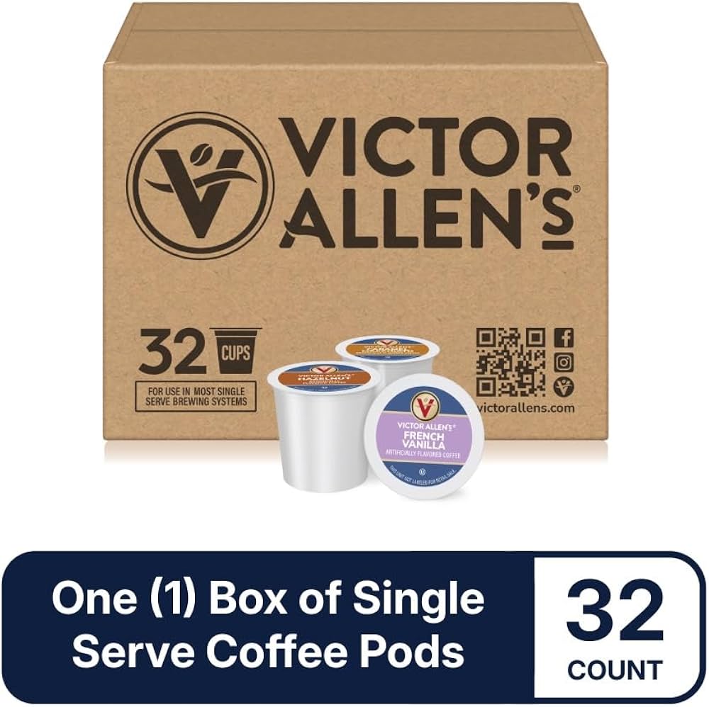 Victor Allen's Coffee Variety Pack (Morning Blend, Donut Shop Blend, and French Roast), 32 Count, Single Serve Coffee Pods for Keurig K-Cup Brewers