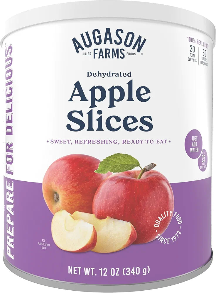 Augason Farms Dehydrated Apple Slices Can - Gluten Free Survival Food with Long Shelf Life - Emergency Food Supply for Camping, Prep & Everyday Meals - 20 Servings