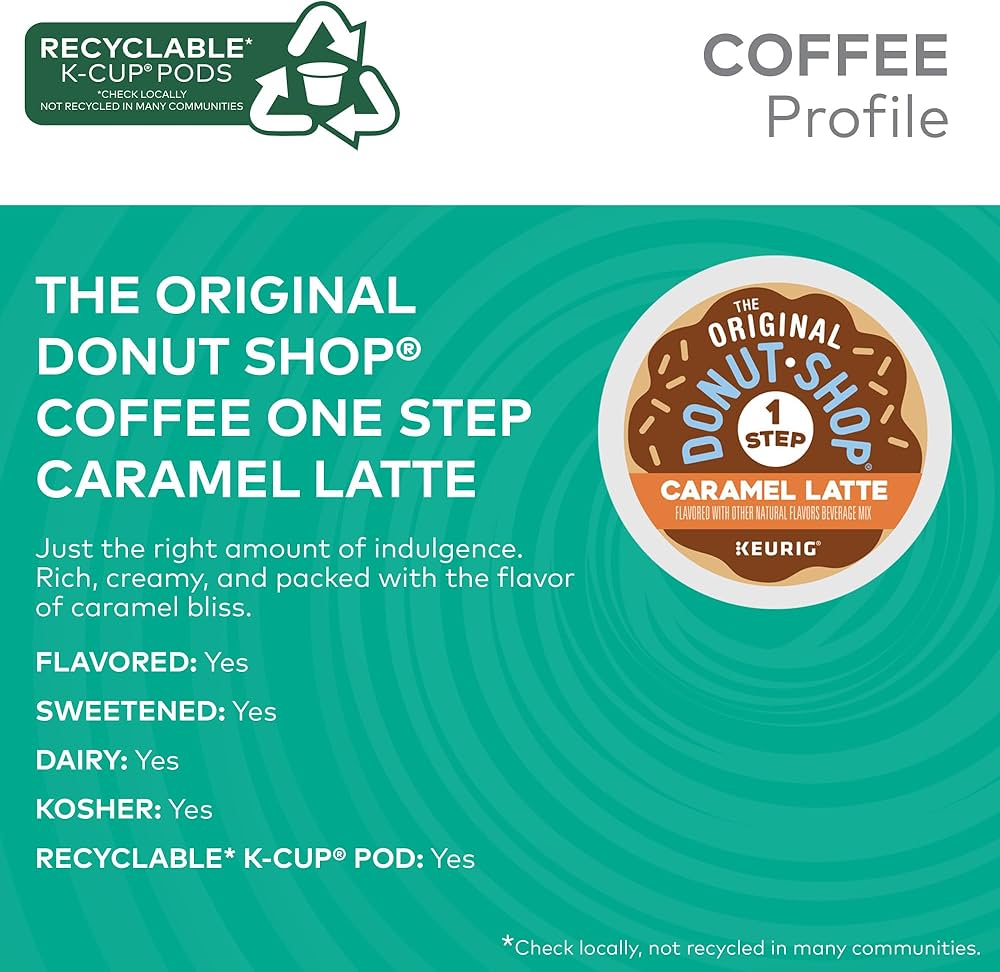 The Original Donut Shop Vanilla Latte, Single-Serve Keurig K-Cup Pods, Flavored Coffee, 20 Count