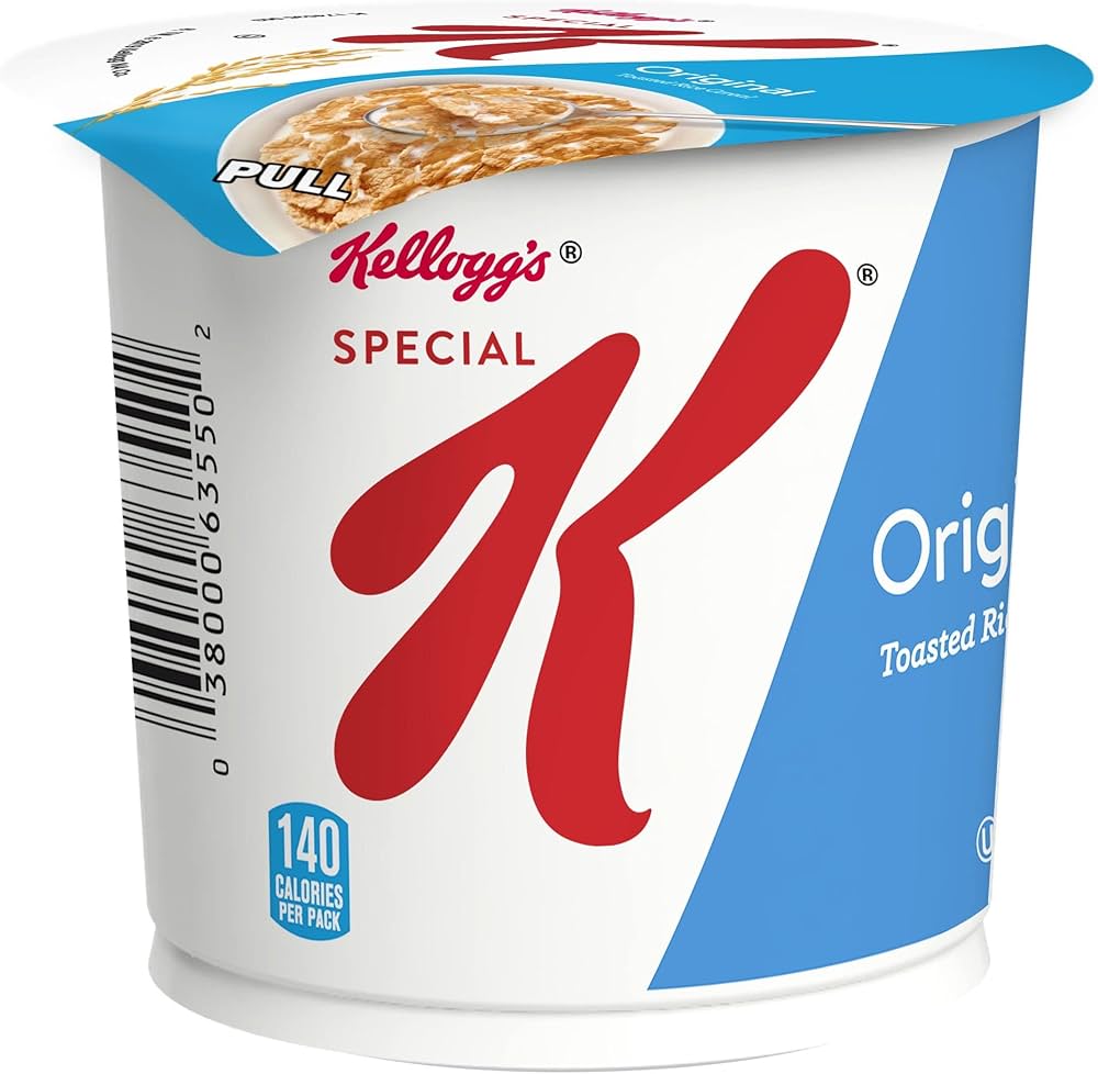 Kellogg's Special K, Breakfast Cereal in a Cup, Original, Bulk Size, 12 Count (Pack of 2, 7.5 oz Trays)