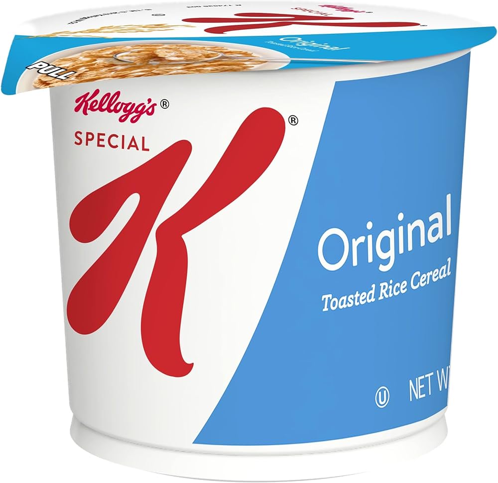 Kellogg's Special K, Breakfast Cereal in a Cup, Original, Bulk Size, 12 Count (Pack of 2, 7.5 oz Trays)