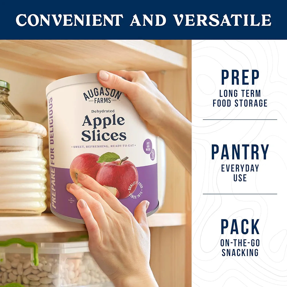 Augason Farms Dehydrated Apple Slices Can - Gluten Free Survival Food with Long Shelf Life - Emergency Food Supply for Camping, Prep & Everyday Meals - 20 Servings