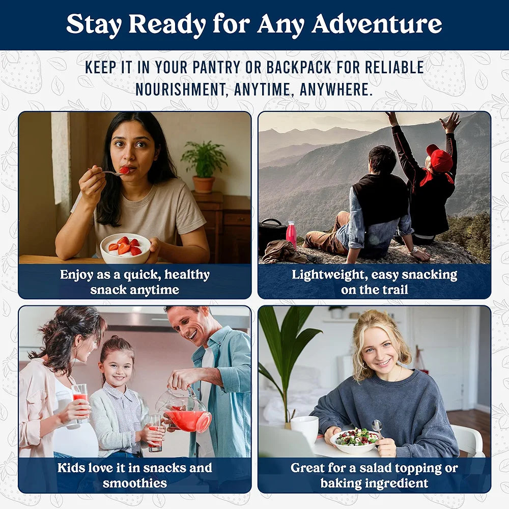 Augason Farms Freeze Dried Sliced Strawberries Can - Gluten Free Snack for Baking, Smoothies, and Emergency Storage - Healthy Individual Fruit Snacks – 6.5 Ounces (18 Servings)