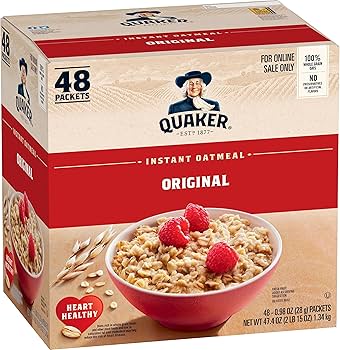 Quaker Instant Oatmeal, Original, Individual Packets, 0.98 Ounce , 48 Count