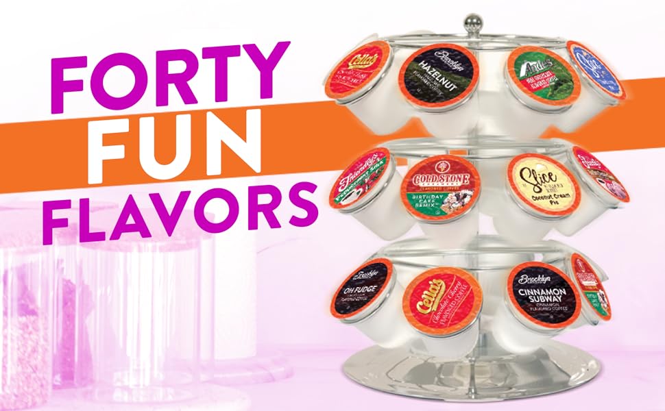 Two Rivers Coffee Flavored Coffee Pods Compatible with Keurig K Cup Brewers, Assorted Variety Pack Flavored Coffee, 40 Count